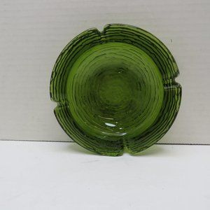 Vintage Anchor Hocking Sorano Green Glass Ashtray.